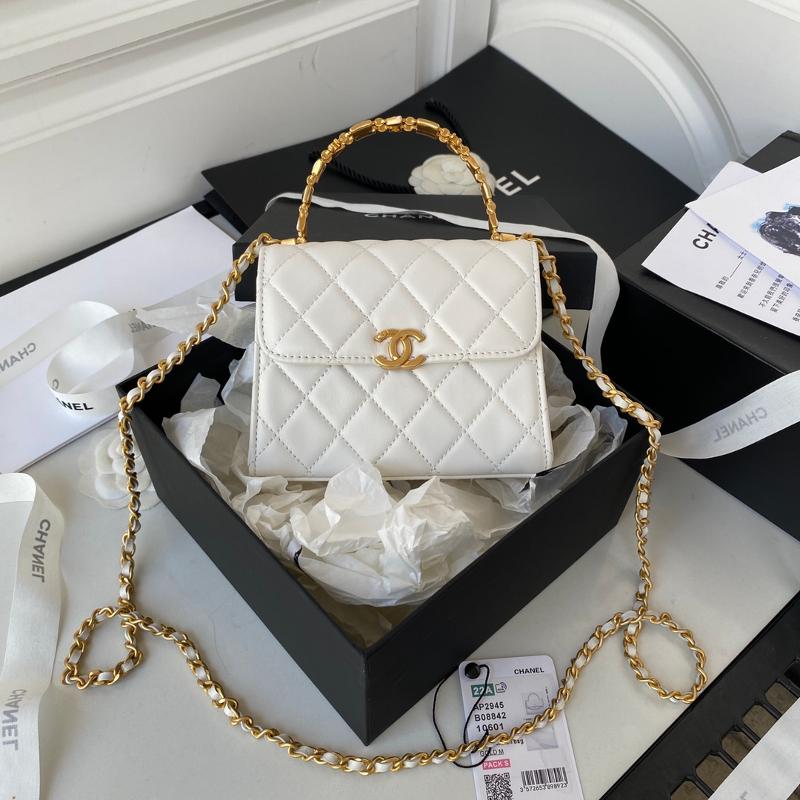 Chanel Handbags AP2945 Sheepskin White